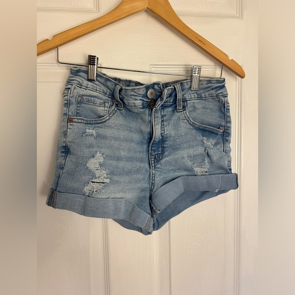 Aeropostale Light Blue Distressed Jean Shorts